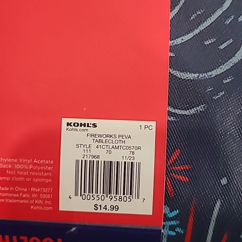 Set of 2 Celebrate Together Fireworks Tablecloth 70" Round - Picture 5 of 5